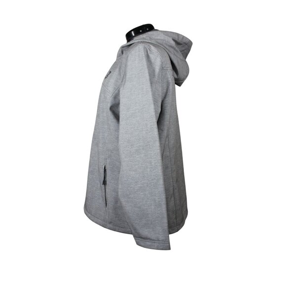 New Balance women's gray fleece lined full zip hooded softshell jacket 1X - Picture 2 of 11